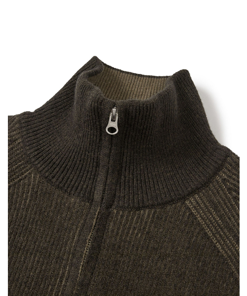MMLG（エムエムエルジー）の「[Mmlg] TWO TONE HIGH NECK KNIT ZIPUP (BROWN)（カーディガン/ボレロ・レディース・その他・SMALL/MEDIUM/LARGE/X-LARGE）」の4枚目の写真
