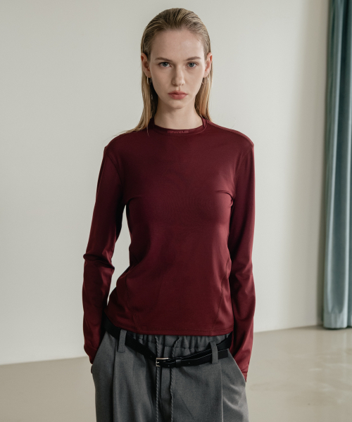 SSIN AND LEE(シンアンドリー)の「(W) アクティブロングスリーブジャージトップ バーガンディ(Tシャツ/カットソー・レディース・その他・F)」の5枚目の写真