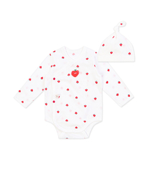 ORGANICMOM（オーガニックマム）の「ハートアップルベビースーツ MLSNBS07（その他ベビーウェア・レディース）」