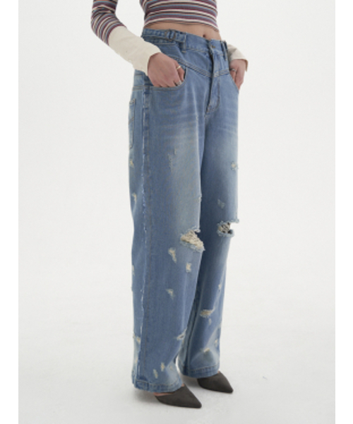 BIBORA(ビボラ)の「カッティングワイドデニムパンツ(デニムパンツ・レディース・その他・SMALL/MEDIUM)」の1枚目の写真