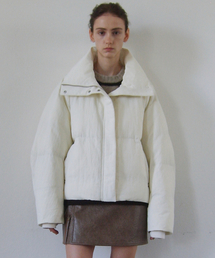 HIGH NECK PUFFER JACKET - IVORY