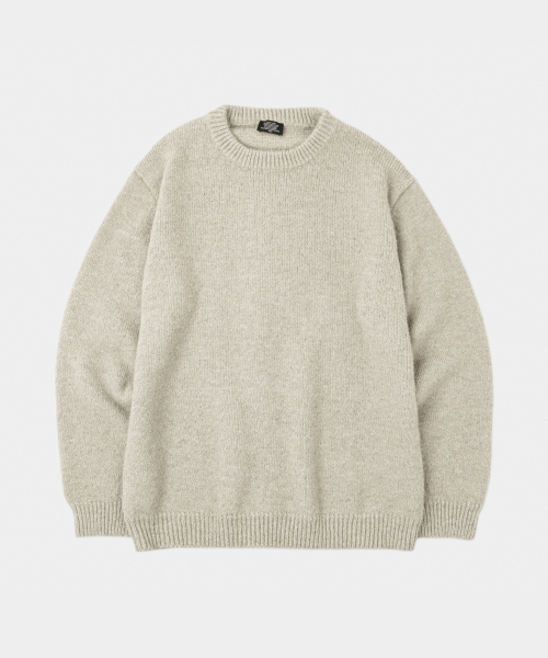 LETTERCOMO(レテルコモ)の「デイリーウールラウンドニットカーキベージュ(ニット/セーター・レディース・その他・MEDIUM/LARGE)」の1枚目の写真