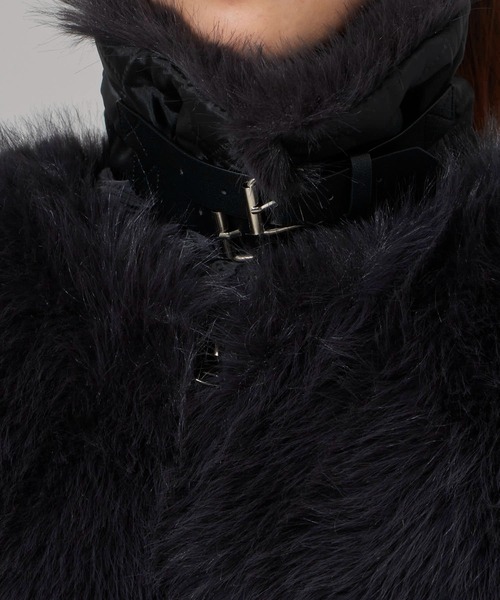 Chick（チック）の「Faux Fur Chin Strap 2-Way Poodle Jacket / フェイクファー チンストラップ 2WAY プードルジャケット（ブルゾン・レディース・ブラック・FREE）」の12枚目の写真