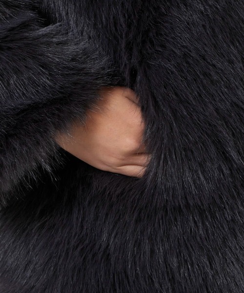 Chick（チック）の「Faux Fur Chin Strap 2-Way Poodle Jacket / フェイクファー チンストラップ 2WAY プードルジャケット（ブルゾン・レディース・ブラック・FREE）」の16枚目の写真