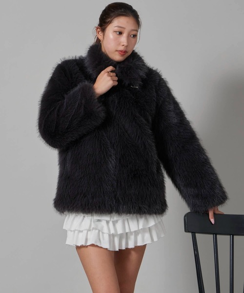 Chick（チック）の「Faux Fur Chin Strap 2-Way Poodle Jacket