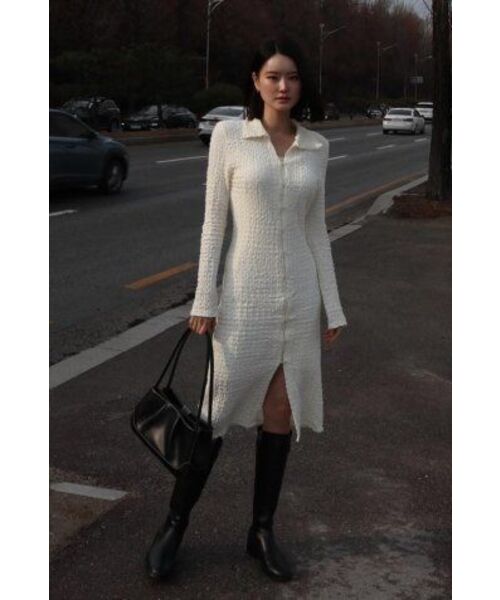 320SHOWROOM(320ショールーム)の「Shirt collar wrinkled dress Cream(ワンピース・レディース・その他・MEDIUM/SMALL)」の6枚目の写真