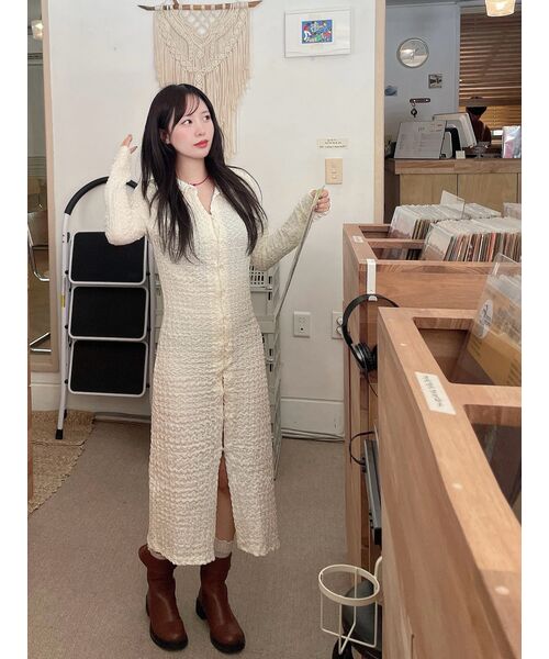 320SHOWROOM(320ショールーム)の「Shirt collar wrinkled dress Cream(ワンピース・レディース・その他・MEDIUM/SMALL)」の7枚目の写真