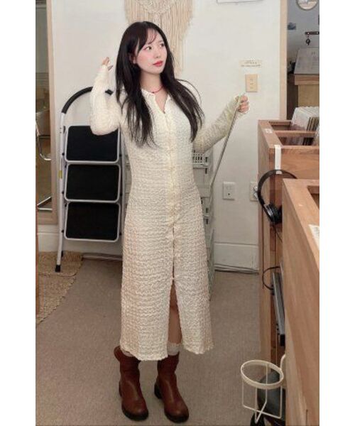 320SHOWROOM(320ショールーム)の「Shirt collar wrinkled dress Cream(ワンピース・レディース・その他・MEDIUM/SMALL)」の2枚目の写真