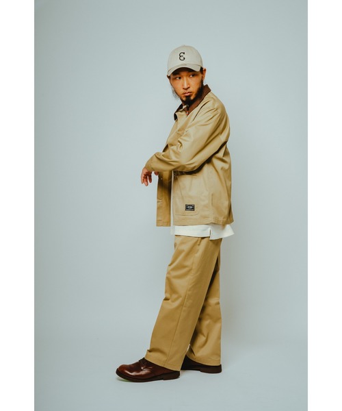 BIG MIKE（ビッグマイク）の「BIG MIKE ビックマイク/ セットアップ対応 TCツイル カバーオール 襟コーデュロイ //// 102537000（カバーオール・メンズ・ベージュ/グリーン/チャコールグレー/杢グレー/ブラック・MEDIUM/LARGE/X-LARGE）」の8枚目の写真