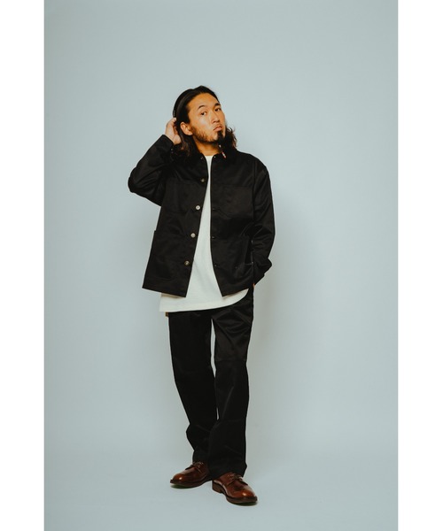 BIG MIKE（ビッグマイク）の「BIG MIKE ビックマイク/ セットアップ対応 TCツイル カバーオール 襟コーデュロイ //// 102537000（カバーオール・メンズ・ベージュ/グリーン/チャコールグレー/杢グレー/ブラック・MEDIUM/LARGE/X-LARGE）」の11枚目の写真
