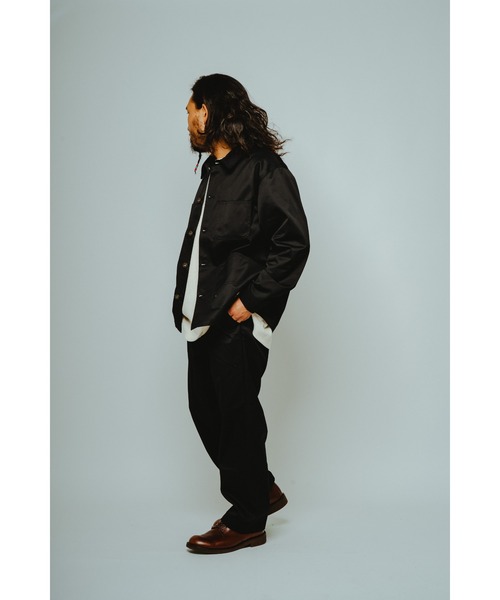 BIG MIKE（ビッグマイク）の「BIG MIKE ビックマイク/ セットアップ対応 TCツイル カバーオール 襟コーデュロイ //// 102537000（カバーオール・メンズ・ベージュ/グリーン/チャコールグレー/杢グレー/ブラック・MEDIUM/LARGE/X-LARGE）」の12枚目の写真