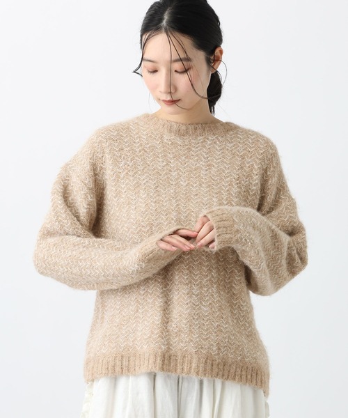 studio CLIP(スタディオクリップ)の「《natural by clip》ウール混矢羽根柄プルオーバー(ニット/セーター・レディース・ベージュ/ネイビー/イエロー/グレー・FREE)」の12枚目の写真