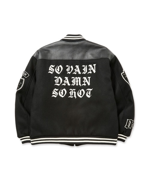 CALEE キャリー ウールと袖レザー スタジャン CALEE キャリー ウールと袖レザー スタジャン CALEE(キャリー