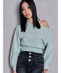 GYDA | Gemyntar embossワンショルニットトップス(ニット/セーター)