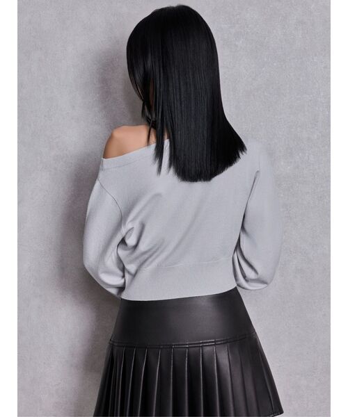 GYDA（ジェイダ）の「Gemyntar embossワンショルニットトップス（ニット/セーター・レディース・グレー/ミント/ブラック・FREE）」の10枚目の写真