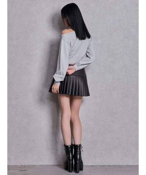 GYDA（ジェイダ）の「Gemyntar embossワンショルニットトップス（ニット/セーター・レディース・グレー/ミント/ブラック・FREE）」の12枚目の写真