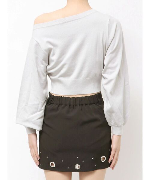 GYDA（ジェイダ）の「Gemyntar embossワンショルニットトップス（ニット/セーター・レディース・グレー/ミント/ブラック・FREE）」の19枚目の写真