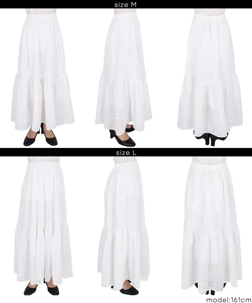 coca（coca）（コカ）の「カットワークレーススカート（スカート・レディース・ホワイト・L/M）」の10枚目の写真