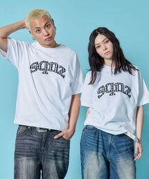 ※WEB限定 / チェック柄ワッペン / ギンガムチェックワッペン半袖T /sqnz gingham applique tee