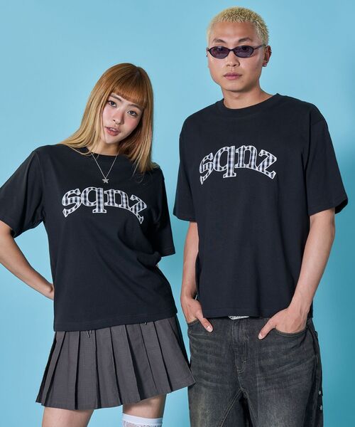 SEQUENZ(シークエンズ)の「※WEB限定 / チェック柄ワッペン / ギンガムチェックワッペン半袖T /sqnz gingham applique tee(Tシャツ/カットソー・メンズ・ブラック/ダークネイビー/ホワイト/ライトピンク・MEDIUM/SMALL/LARGE)」の14枚目の写真