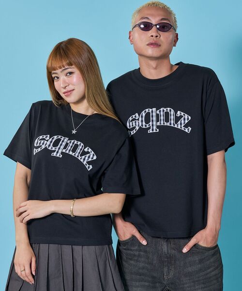 SEQUENZ(シークエンズ)の「※WEB限定 / チェック柄ワッペン / ギンガムチェックワッペン半袖T /sqnz gingham applique tee(Tシャツ/カットソー・メンズ・ブラック/ダークネイビー/ホワイト/ライトピンク・MEDIUM/SMALL/LARGE)」の15枚目の写真