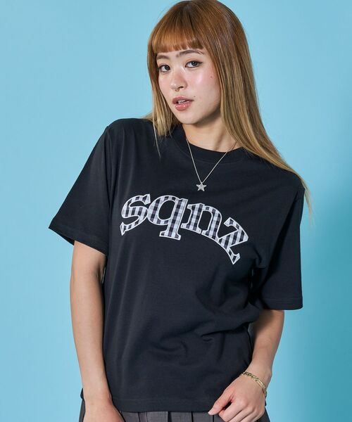 SEQUENZ(シークエンズ)の「※WEB限定 / チェック柄ワッペン / ギンガムチェックワッペン半袖T /sqnz gingham applique tee(Tシャツ/カットソー・メンズ・ブラック/ダークネイビー/ホワイト/ライトピンク・MEDIUM/SMALL/LARGE)」の18枚目の写真