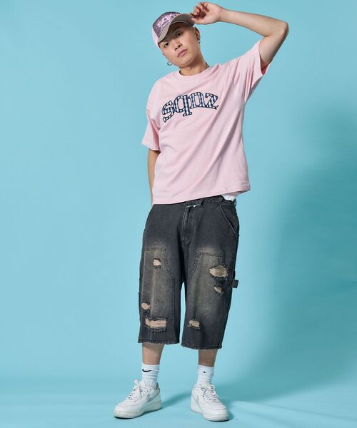 SEQUENZ(シークエンズ)の「※WEB限定 / チェック柄ワッペン / ギンガムチェックワッペン半袖T /sqnz gingham applique tee(Tシャツ/カットソー・メンズ・ブラック/ダークネイビー/ホワイト/ライトピンク・MEDIUM/SMALL/LARGE)」の6枚目の写真