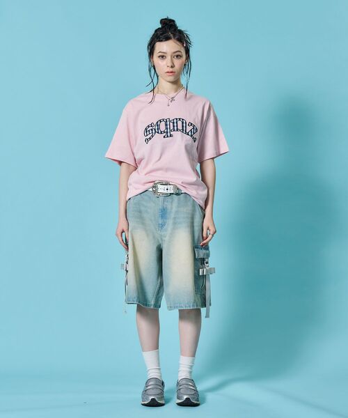 SEQUENZ(シークエンズ)の「※WEB限定 / チェック柄ワッペン / ギンガムチェックワッペン半袖T /sqnz gingham applique tee(Tシャツ/カットソー・メンズ・ブラック/ダークネイビー/ホワイト/ライトピンク・MEDIUM/SMALL/LARGE)」の9枚目の写真