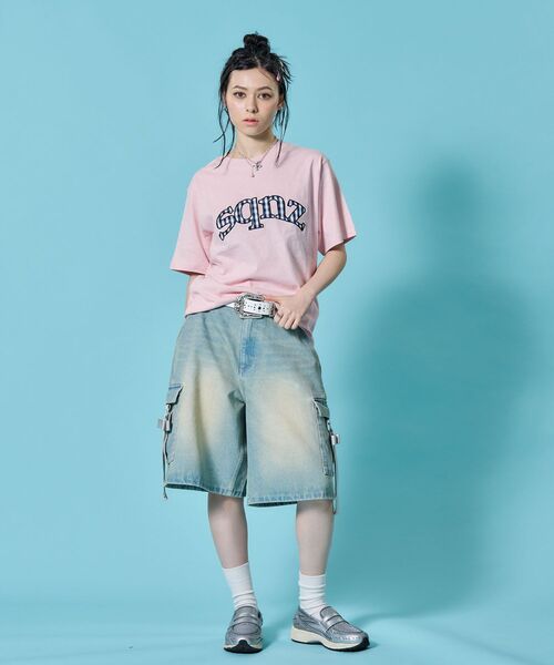 SEQUENZ(シークエンズ)の「※WEB限定 / チェック柄ワッペン / ギンガムチェックワッペン半袖T /sqnz gingham applique tee(Tシャツ/カットソー・メンズ・ブラック/ダークネイビー/ホワイト/ライトピンク・MEDIUM/SMALL/LARGE)」の10枚目の写真