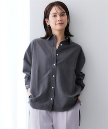 シャンブレーサイドスリット長袖シャツ <セットアップ対応>