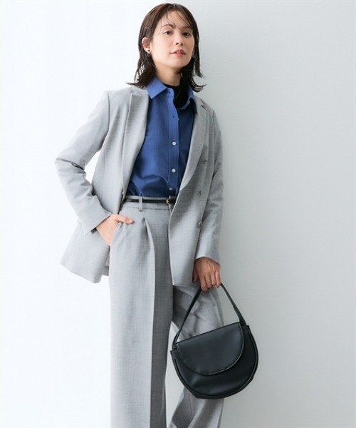 7days Life Styling(セブンデイズライフスタイリング)の「シャンブレーサイドスリット長袖シャツ <セットアップ対応>(シャツ/ブラウス・レディース・グレー系/ネイビー系・L/M/3L/LL)」の9枚目の写真