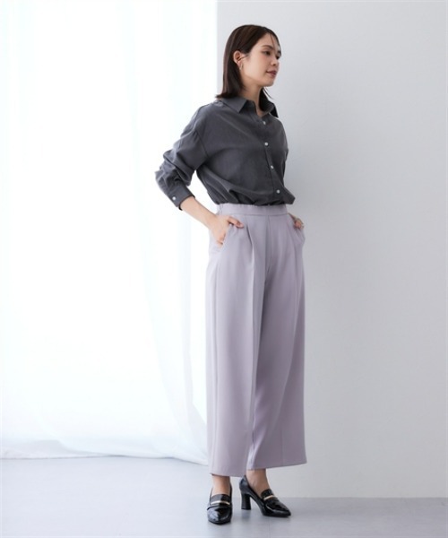 7days Life Styling(セブンデイズライフスタイリング)の「シャンブレーサイドスリット長袖シャツ <セットアップ対応>(シャツ/ブラウス・レディース・グレー系/ネイビー系・L/M/3L/LL)」の11枚目の写真