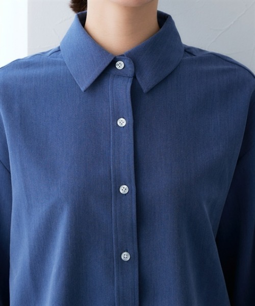 7days Life Styling(セブンデイズライフスタイリング)の「シャンブレーサイドスリット長袖シャツ <セットアップ対応>(シャツ/ブラウス・レディース・グレー系/ネイビー系・L/M/3L/LL)」の16枚目の写真