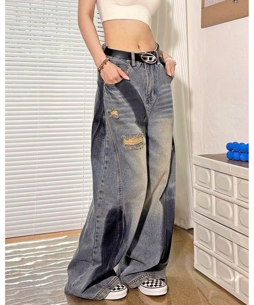 inst.ALL(インストール)の「ペイントダメージバレルーズデニムパンツ(デニムパンツ・レディース・サックスブルー・L/M/S)」の20枚目の写真
