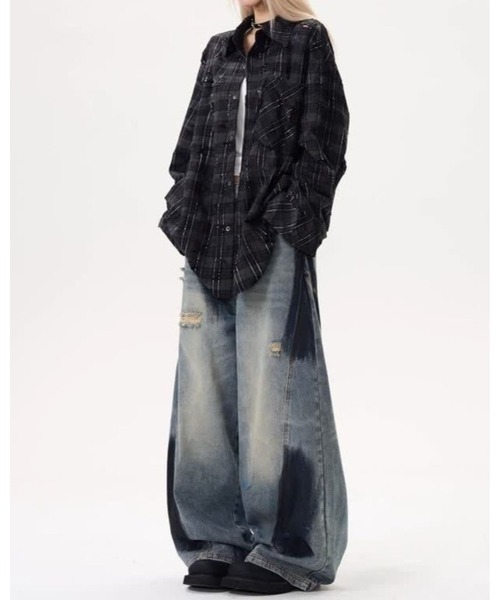 inst.ALL(インストール)の「ペイントダメージバレルーズデニムパンツ(デニムパンツ・レディース・サックスブルー・L/M/S)」の15枚目の写真