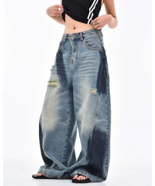 inst.ALL(インストール)の「ペイントダメージバレルーズデニムパンツ(デニムパンツ・レディース・サックスブルー・L/M/S)」の16枚目の写真