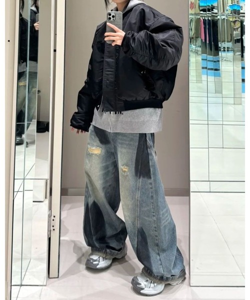 inst.ALL(インストール)の「ペイントダメージバレルーズデニムパンツ(デニムパンツ・レディース・サックスブルー・L/M/S)」の9枚目の写真