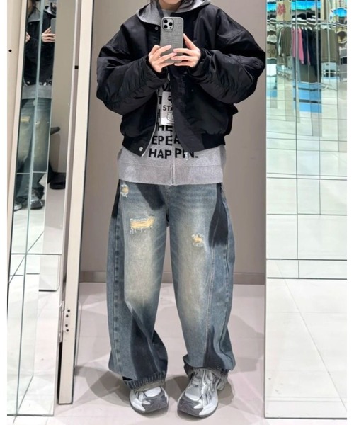 inst.ALL(インストール)の「ペイントダメージバレルーズデニムパンツ(デニムパンツ・レディース・サックスブルー・L/M/S)」の11枚目の写真