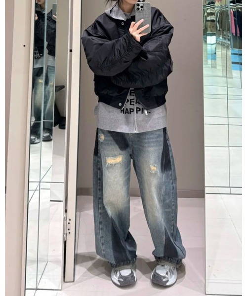 inst.ALL(インストール)の「ペイントダメージバレルーズデニムパンツ(デニムパンツ・レディース・サックスブルー・L/M/S)」の12枚目の写真