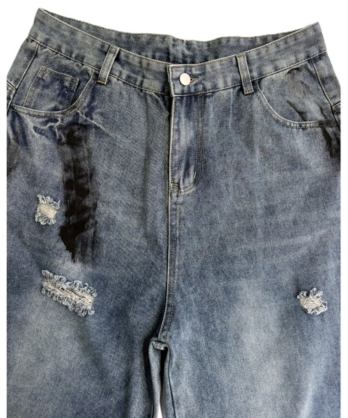 inst.ALL(インストール)の「ペイントダメージバレルーズデニムパンツ(デニムパンツ・レディース・サックスブルー・L/M/S)」の13枚目の写真