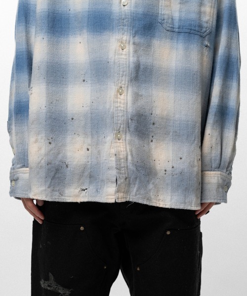 KAMIYA（カミヤ）の「Distressed Hooded Checked Shirt（シャツ/ブラウス・メンズ・ブラック・S）」の14枚目の写真