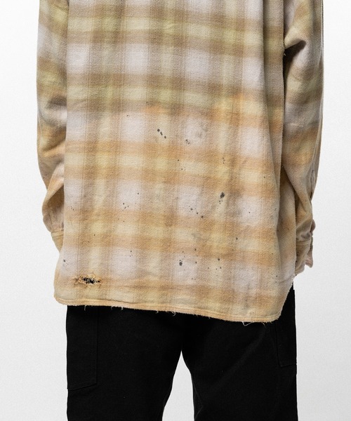 KAMIYA（カミヤ）の「Distressed Hooded Checked Shirt（シャツ/ブラウス・メンズ・ブラック・S）」の20枚目の写真