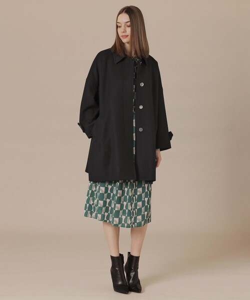 MACKINTOSH LONDON（マッキントッシュ ロンドン）の「【ROSLEY/ロズリー】ぺコラム圧縮ビーバーステンカラーコート（ステンカラーコート・レディース・ブラック・38）」の10枚目の写真