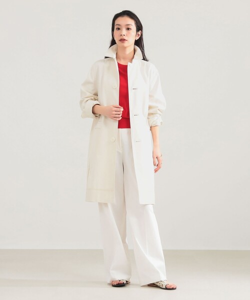 Demi-Luxe BEAMS（デミルクス ビームス）の「AK+1 / バルカラー コート（ステンカラーコート・レディース・オフホワイト/グレー・36/38）」の13枚目の写真