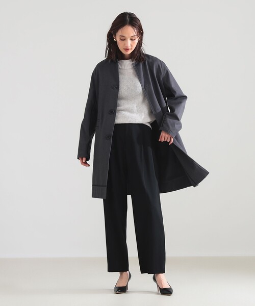 Demi-Luxe BEAMS（デミルクス ビームス）の「AK+1 / バルカラー コート（ステンカラーコート・レディース・オフホワイト/グレー・36/38）」の17枚目の写真