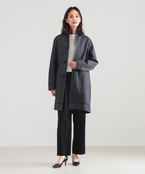 Demi-Luxe BEAMS（デミルクス ビームス）の「AK+1 / バルカラー コート（ステンカラーコート・レディース・オフホワイト/グレー・36/38）」の18枚目の写真