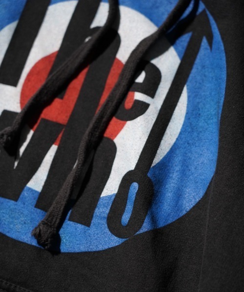 THRIFTY LOOK(スリフティールック)の「THRIFTY LOOK / スリフティールック THRIFTY "THE WHO" HOODIE ザフー バンドパーカー ユーズド加工(パーカー・メンズ・ブラック・LARGE)」の6枚目の写真