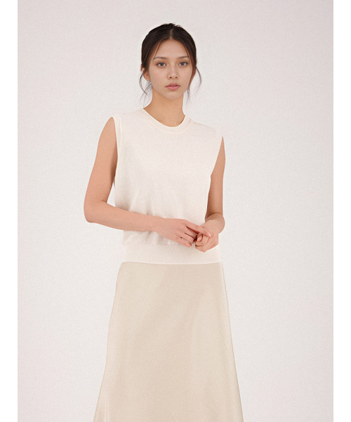 ACUD（アクド）の「Linen Round Neck Sleeveless Knit _Ivory（ニット/セーター・レディース・アイボリー・FREE）」の2枚目の写真
