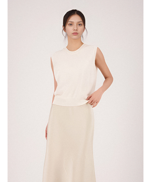 ACUD（アクド）の「Linen Round Neck Sleeveless Knit _Ivory（ニット/セーター・レディース・アイボリー・FREE）」の3枚目の写真