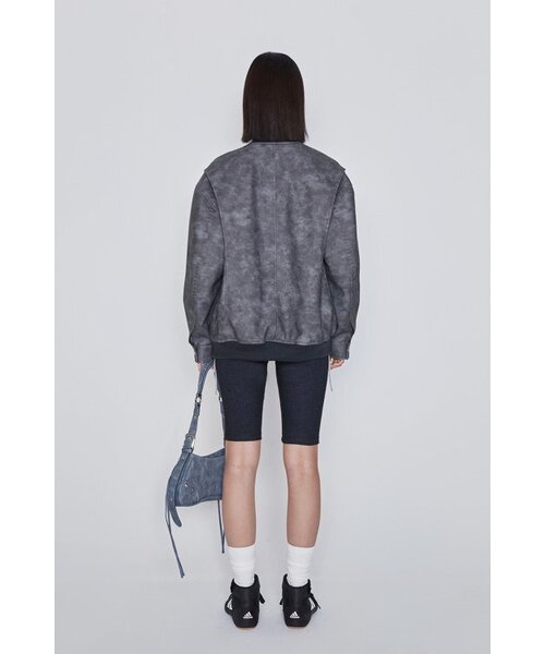 AFTERHOURS（アフターアワーズ）の「LEATHER OVERSIZED BOMBER JACKET (CHARCOAL)（ライダースジャケット・レディース・その他・FREE）」の4枚目の写真